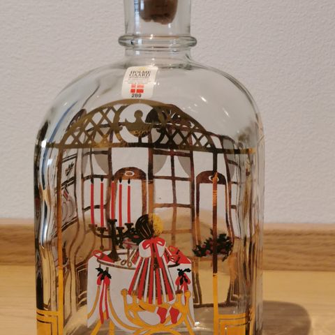 Holmegaard karaffel / juledram flaske fra 1989
