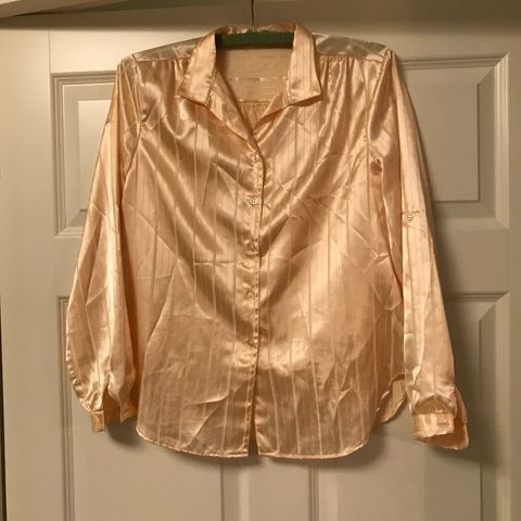 Vintage champagnefarget bluse, size 14