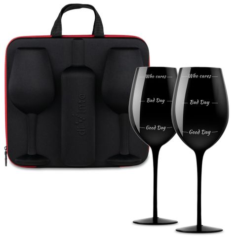 3 for 2, Wine case with glasses Vinkasse med glass 2 vinglass i etui gift gave
