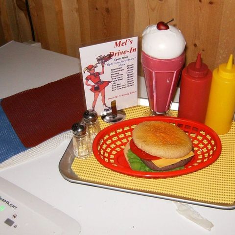 Amerikansk Drive-In Car Hop Tray / Serveringsbrett