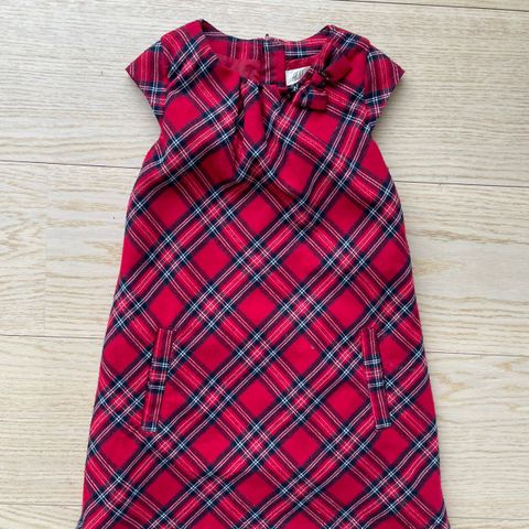 Str.122 Pen kjole / nydelig Rød Scottish Tartan kjole / ca. 5-7 år