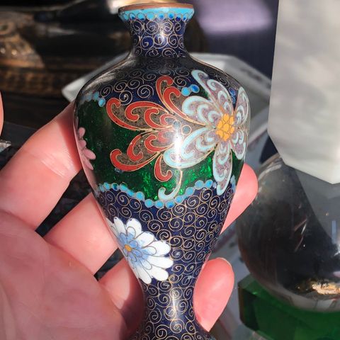 Antikk Japansk Cloisonne mini vase