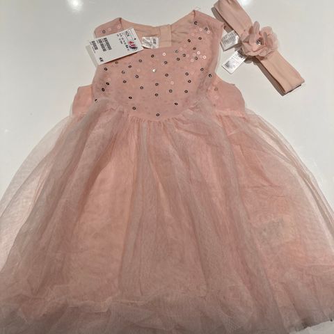 H&M kjole - 86 (12-18M) - NY - m/hårbånd!