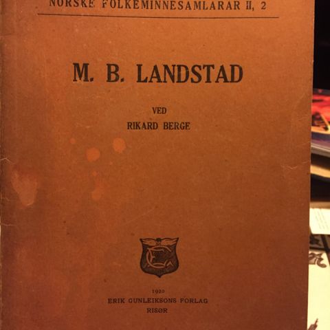 Norske folkeminnesamlarar. Utgitt 1920