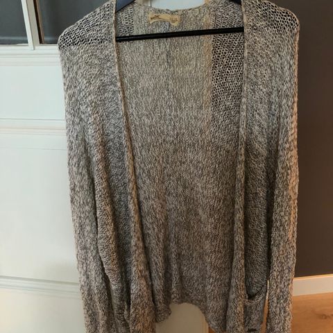 Hollister- Gråmelert cardigan (strikket bomull)