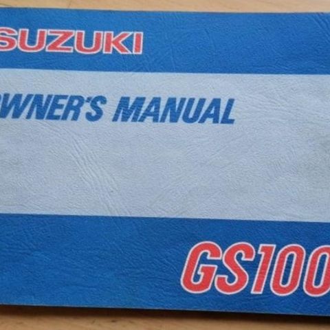 Suzuki GS 1000 instruksjonsbok.