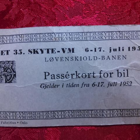 SKYTTER-VM 1952/skytter/passerkort/