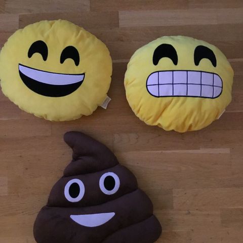 Puter emoji 2 gulestr 40*40, ny begge 550kr