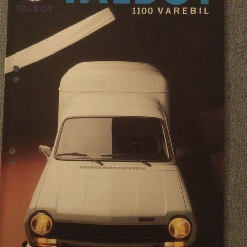 Talbot 1100 varebil brosjyre 1982