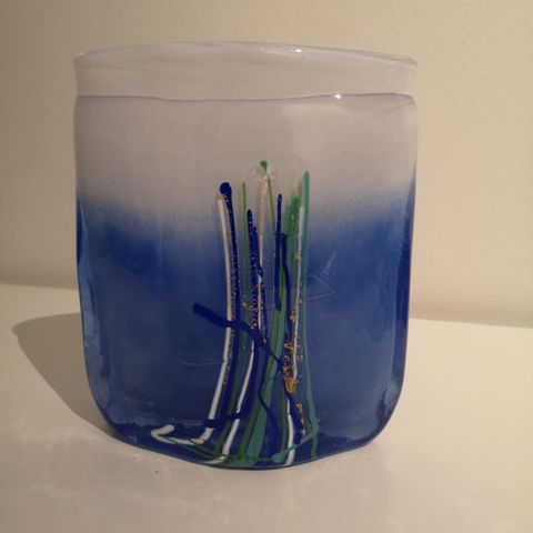 Kunstglass-vase Hadeland Aqua.