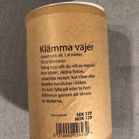 Vaier med 10 stk. klemmer