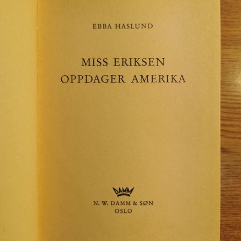 Ebba Haslund - Miss Eriksen oppdager Amerika (1964)