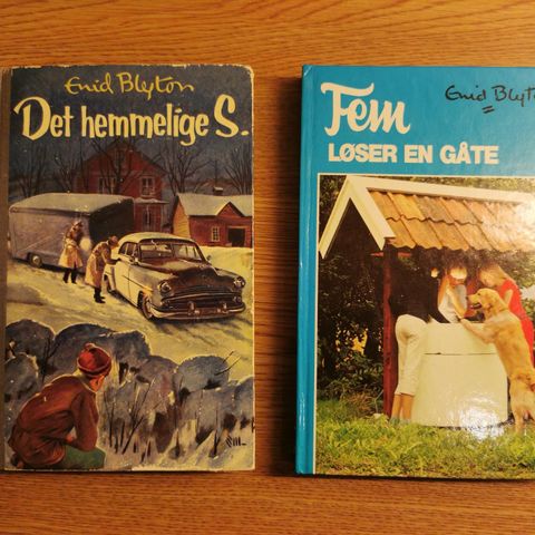 Enid Blyton - Det hemmelige S. (1957) og Fem løser gåten (1976)