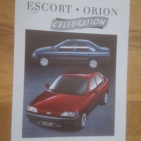 Brosjyre Ford Escort og Orion Celebration 1992