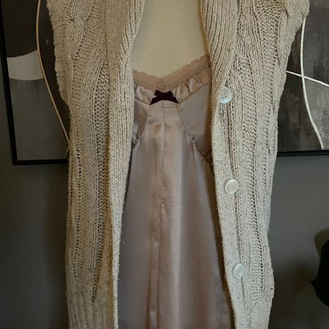 Vintage silke&ull vest (S)