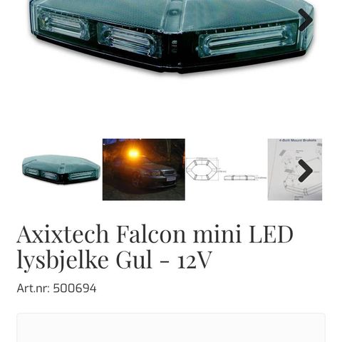 Axixtech Falcon LED lysbjelke Gul - 12V
