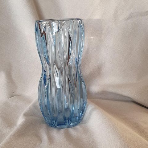 Rosice sklo"Union blå" glassvase. nr1032