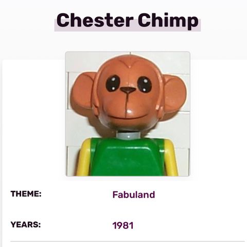 Lego - Fabuland - Chester chimp - 1981