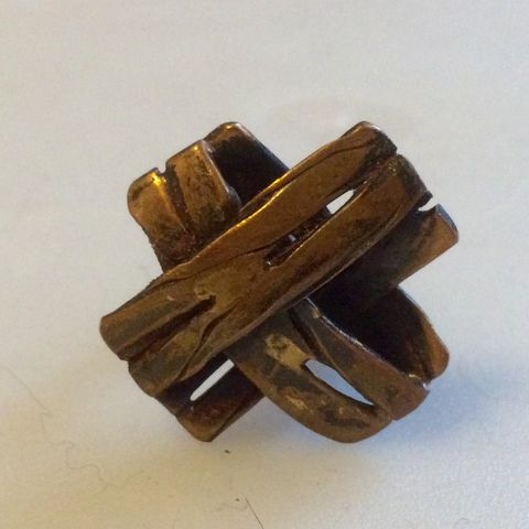 MODERNISTISK RING I BRONSE FINLAND ELLER NORGE 1970-TALLET