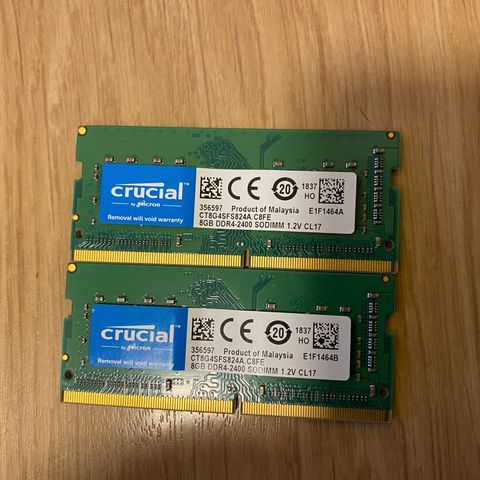 Minnebrikker Ram 2*8gb