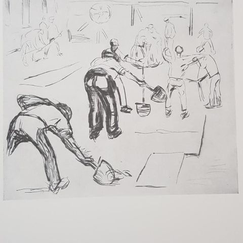 Edvard Munch - Bygningsarbeidere (plakat)