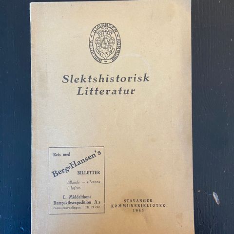 Slektshistorisk litteratur (Stavanger og Rogaland)