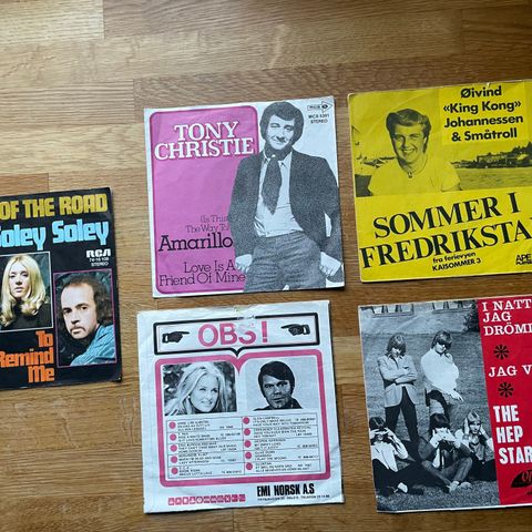 Vinyl Single Cover Omslag (Øivind King Kong Johannessen,  The Hep Stars etc)