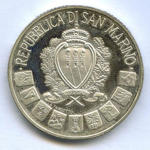 San Marino 10000 lire 1997 .835 sølv Prooflike NY PRIS