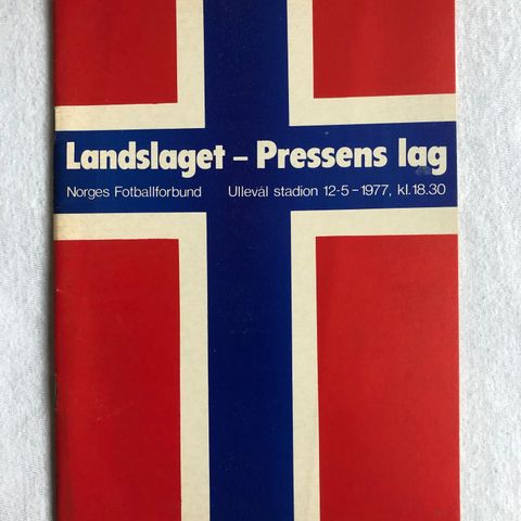 Program  Norge Landslaget - Pressens lag 1977