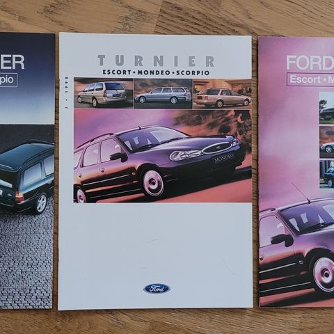 Brosjyre Ford Turnier (Escort, Mondeo, Scorpio) 1996, 1997 og 1998