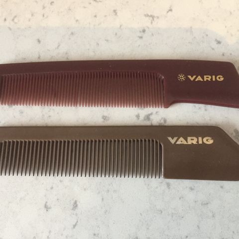 2 Vintage 1980s VARIG Airlines In-Flight Grooming Combs