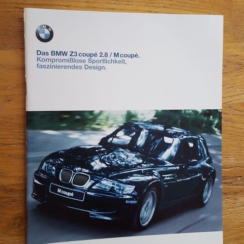 Brosjyre BMW Z3 Coupe 2,8/ M Coupe 2000 (utgave 2/1999)