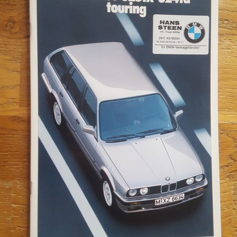 Brosjyre BMW 3-serien Touring E30 (320i, 325i, 325iX, 324td) 1988