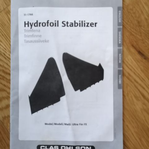 Trimfinner / Hydrofoil stabilizer