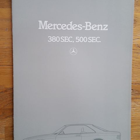Brosjyre Mercedes 380 SEC, 500 SEC (C126) 1983