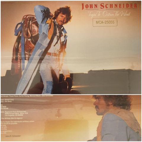 VINTAGE/RETRO LP-VINYL "JOHN SCHNEIDER/TRYIN TO OUTRUN THE WIND "