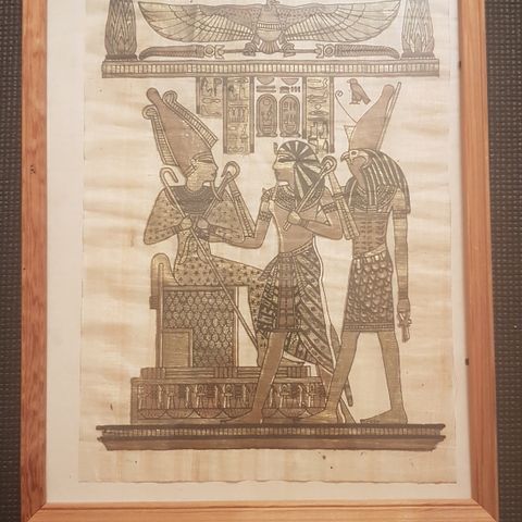 Innrammet bildet på papyrus fra Egypt