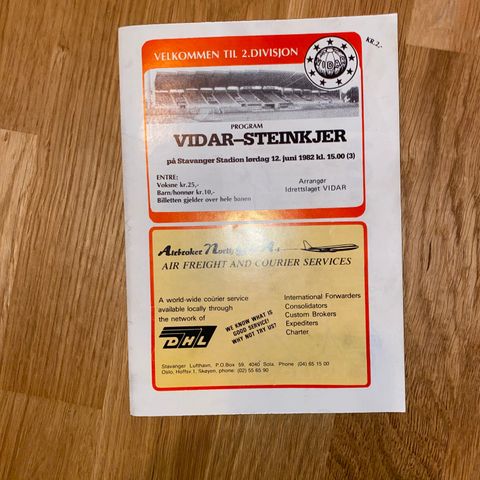 Kampprogram Vidar - Steinkjer i 1982!