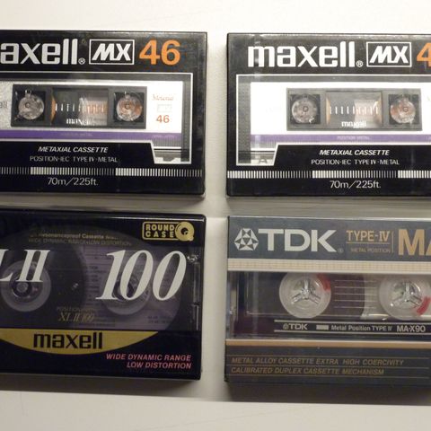 Kassetter opptak - 3 stk nye (forseglet) - Maxell MX - Maxell XL II