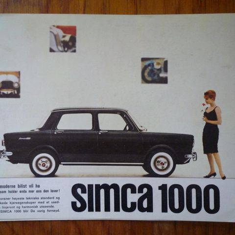 Simca 1000 original bilbrosjyre reklame