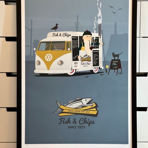 Poster Art - Fish & chips - VW - Retro ++