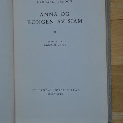 Margaret Landon: Anna og kongen av Siam. Innb.  (Æ). Sendes