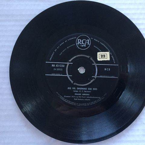 FRANZ LØBERG / JEG VIL DRØMME OM DEG - 7" VINYL SINGLE