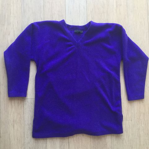 Purple Fleece V-Neck Pullover Sweater (F/S)