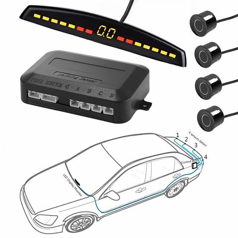 Car Led Parking Sensor Auto Detector with display system and 4 Sensors