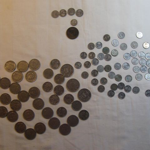 Sverige: diverse mynter tilsammen  95 stk. Se bilder!