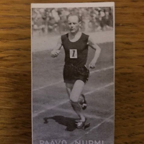 Paavo Nurmi Finland friidrett sigarettkort 1930 Tiedemanns Tobak