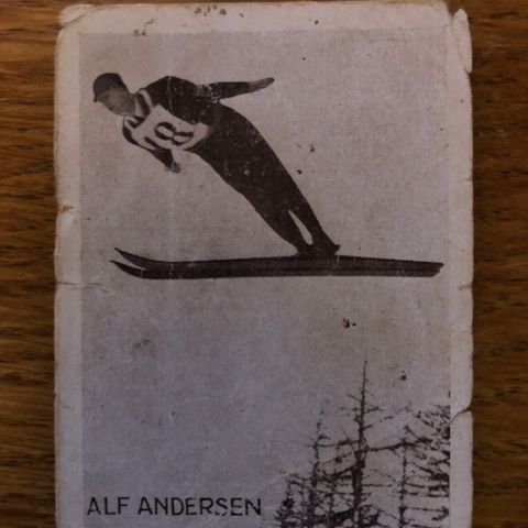 Alf Andersen Olympisk mester 1928 sigarettkort Tiedemanns Tobak hopp ski