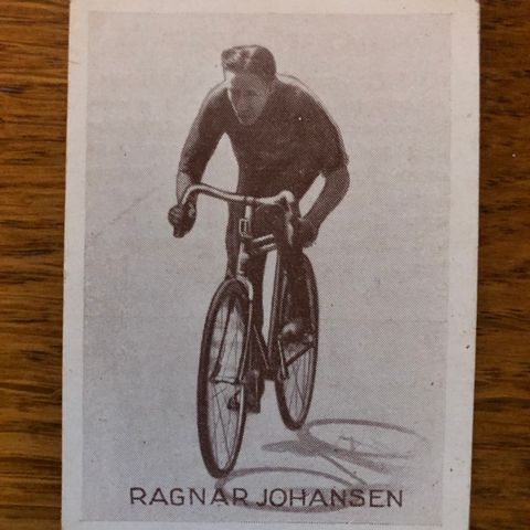 Ragnar Johansen OSF sykkel sigarettkort 1930 Tiedemanns Tobak