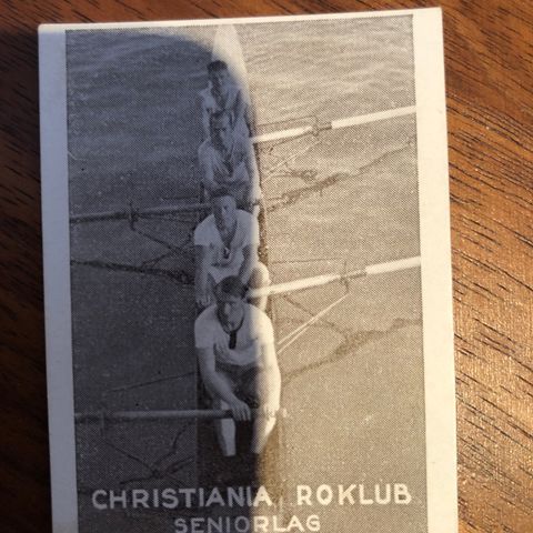 Christiania Roklub roing sigarettkort 1930 Tiedemanns Tobak